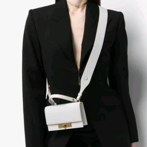 Alexander McQueen Skull Color Block Leather Crossbody Black White Brown … - Picture 12 of 12